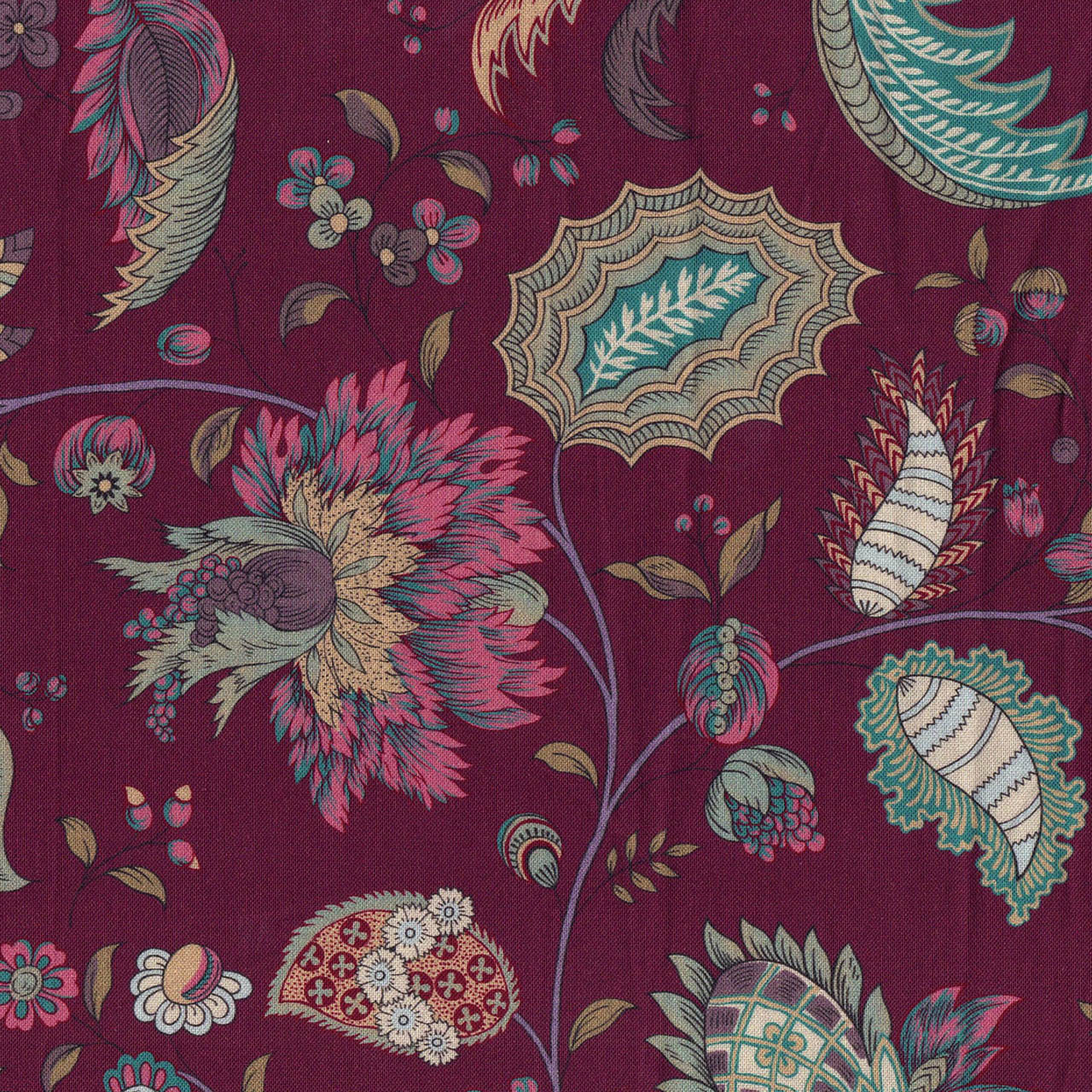 Dutch heritage chintz- 4026 dark red