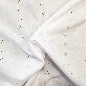 Embroidered cotton fabric- white 01