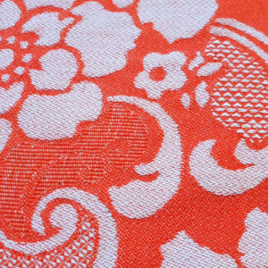 Norwegian wool damask- orange/white