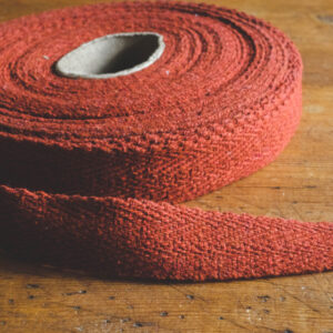 Wool herringbone ribbon 28mm- madder red