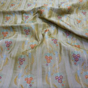 Silk- stripe/flower beige